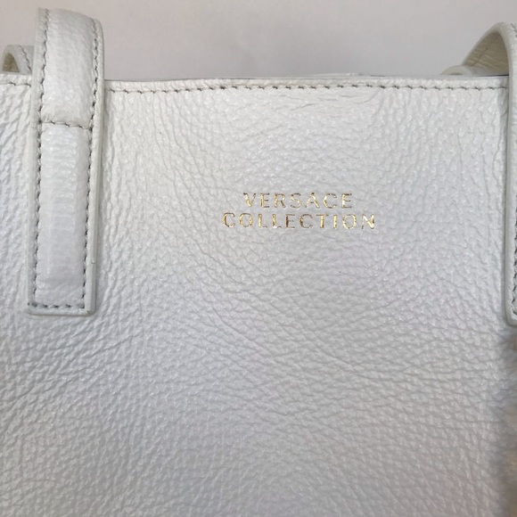 VERSACE COLLECTION PEBBLED LEATHER LARGE TOTE - Picture 2 of 6